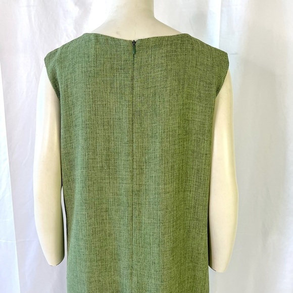 LASAGNIE GREEN DRESS MAXI DRESS LAYERED DRESS SLIT ON THE SIDE BOXY SHAPE 16 - Picture 8 of 16